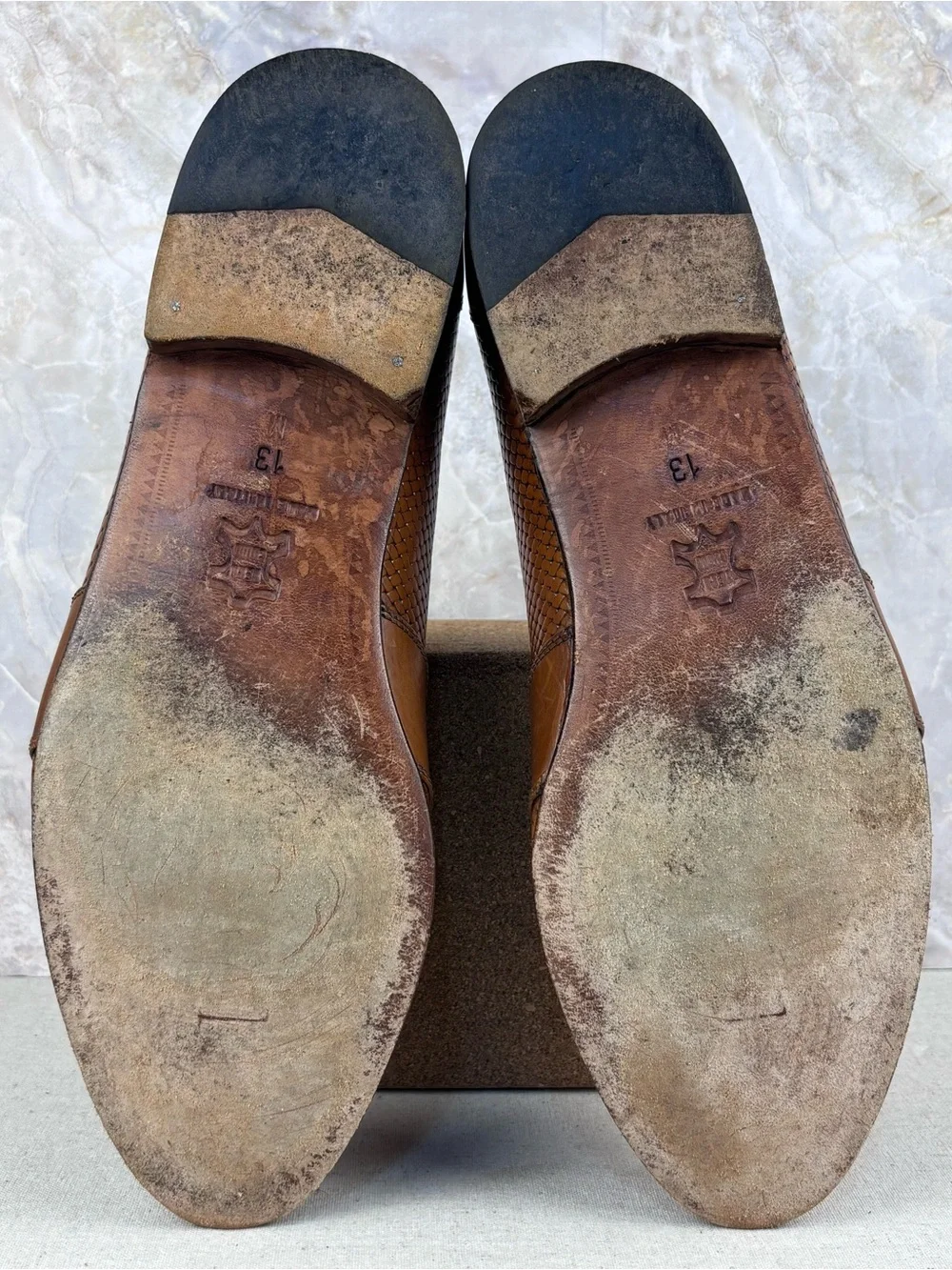 Pitti Shoes Firenze Brown Woven Leather Tassel Loafers Made in Italy 13